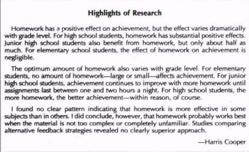 Effects of homework on students