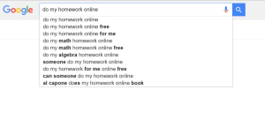 searching google for online homework
