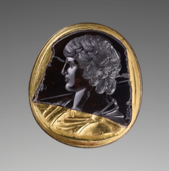 Intaglio with Bust of Antinous, A.D. 131–138, Roman. The J. Paul Getty Museum.