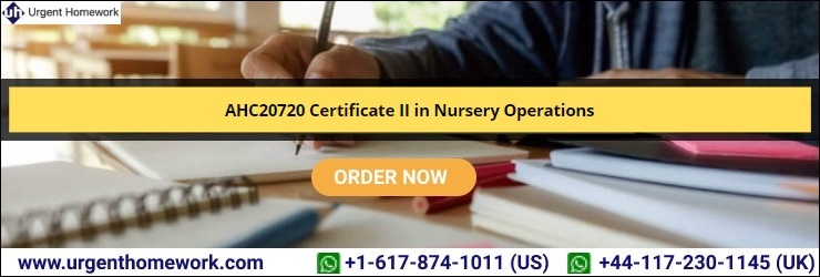 AHC20720 Certificate II in Nursery Operations
