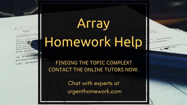 array homework help
