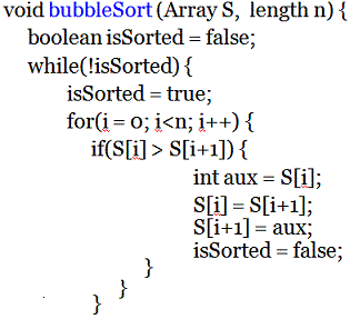 implement bubble sort with an array