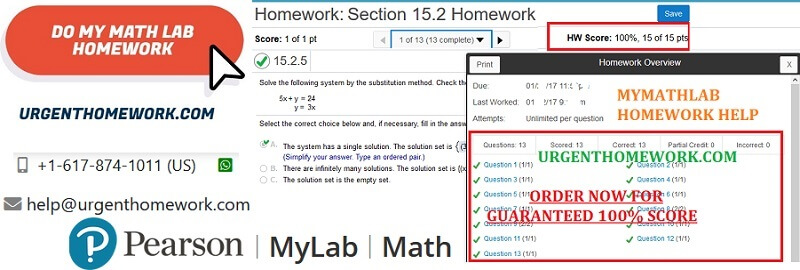 Pearson MyMathLab Homework Help