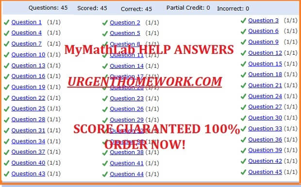 MyMathLab Homework Help