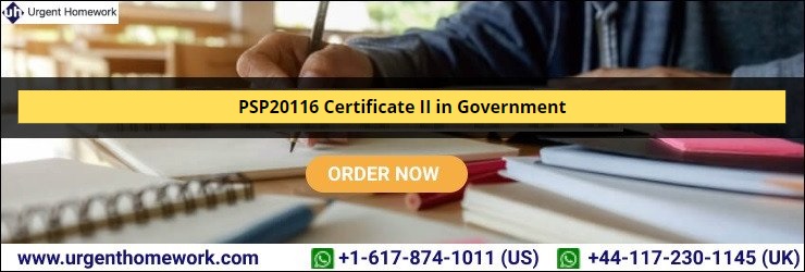 PSP20116 Certificate II in Government