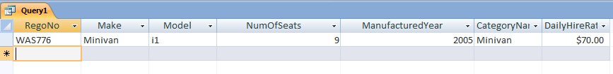 query in database