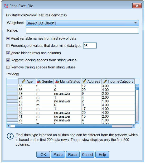 Reading SPSS Data File