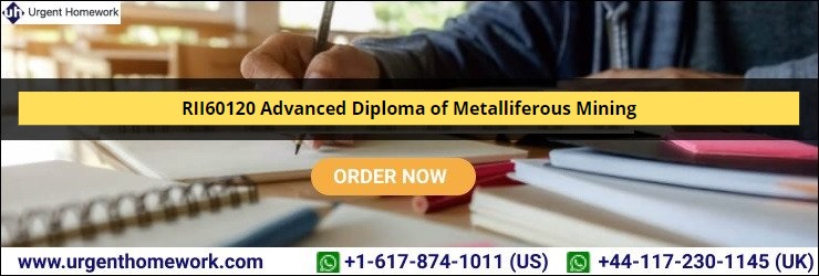 RII60120 Advanced Diploma of Metalliferous Mining