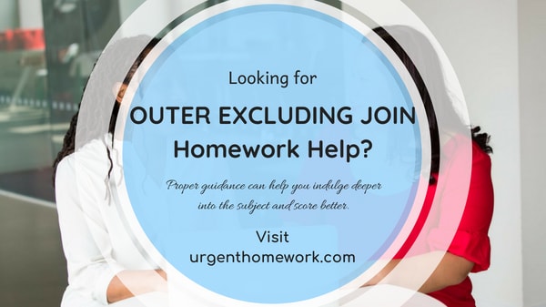 sql outer excluding join homework help