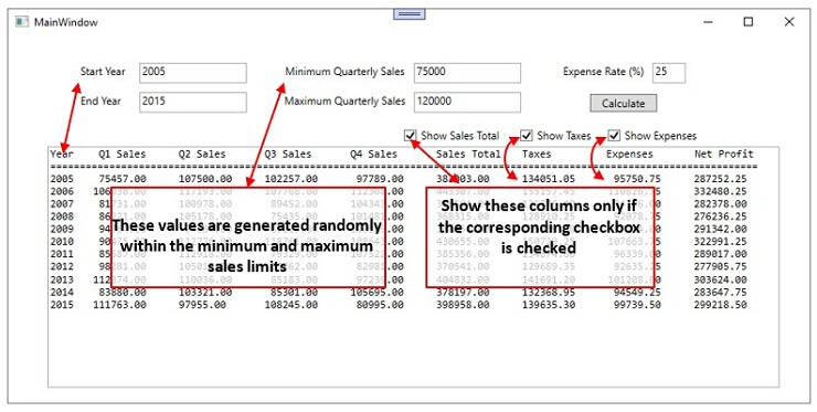 Layout controls on a WPF window with suitable names 