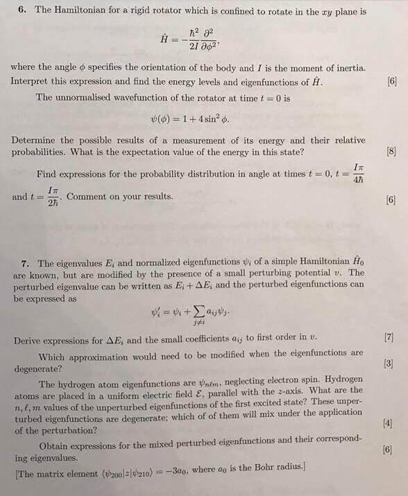 Quantum Mechanics Physics Assignment Question Image 1