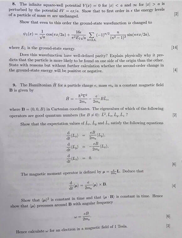 Quantum Mechanics Physics Assignment Question Image 2