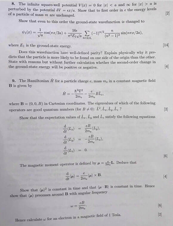 Quantum Mechanics Physics Assignment Question Image 2
