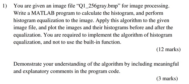 Write a MATLAB Program img1