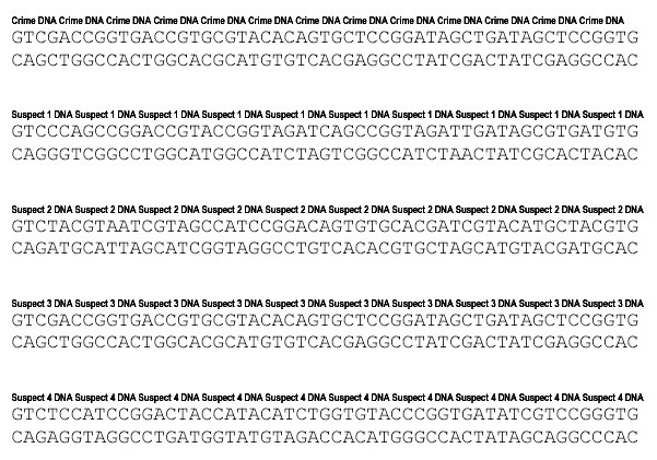 Circle the suspects DNA