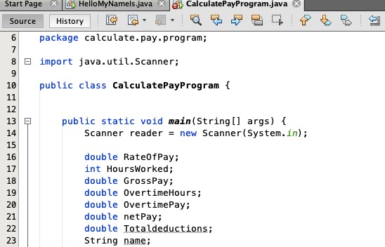 CPT307 Data Structures and Algorithms Calculate Pay Program Image 1