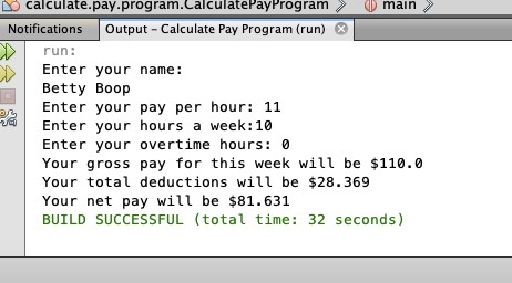 CPT307 Data Structures and Algorithms Calculate Pay Program Image 4