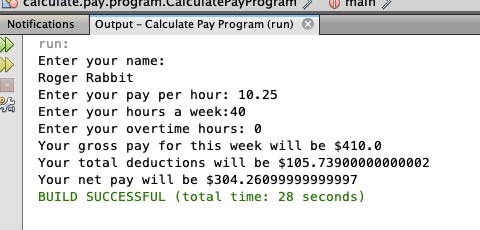 CPT307 Data Structures and Algorithms Calculate Pay Program Image 5