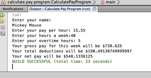 CPT307 Data Structures and Algorithms Calculate Pay Program Image 6